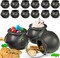 12 Pcs Spooky Halloween Candy Cauldrons Mini Black Cauldron Children Bucket Toy